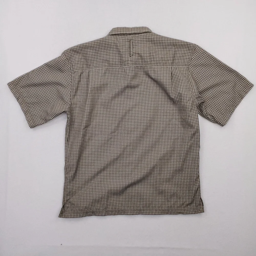 North Face Shirt Mens Medium Brown Check Outdoor Preppy Button Front